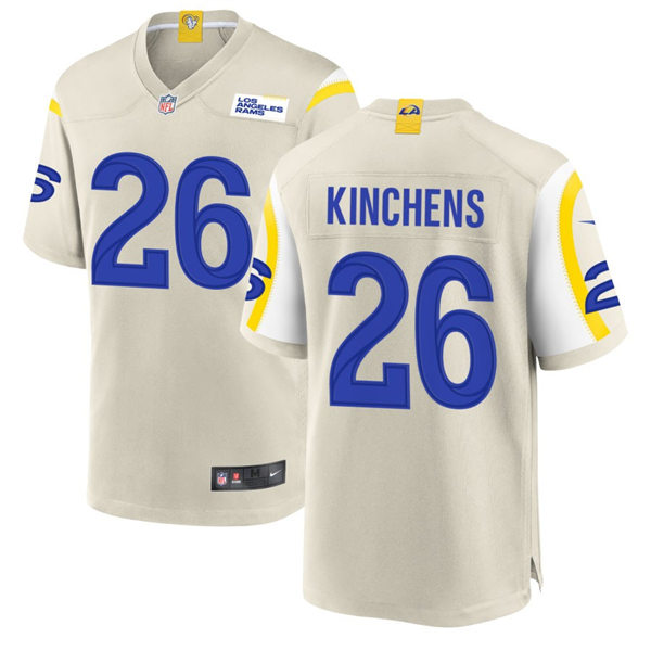  Mens Los Angeles Rams #26 Kamren Kinchens  Nike Bone Vapor Untouchable Limited Jersey 