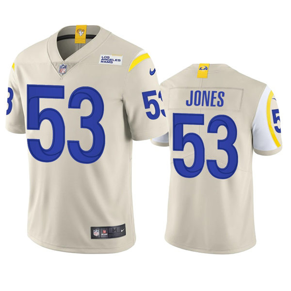  Mens Los Angeles Rams #53 Ernest Jones Nike Bone Vapor Untouchable Limited Jersey 