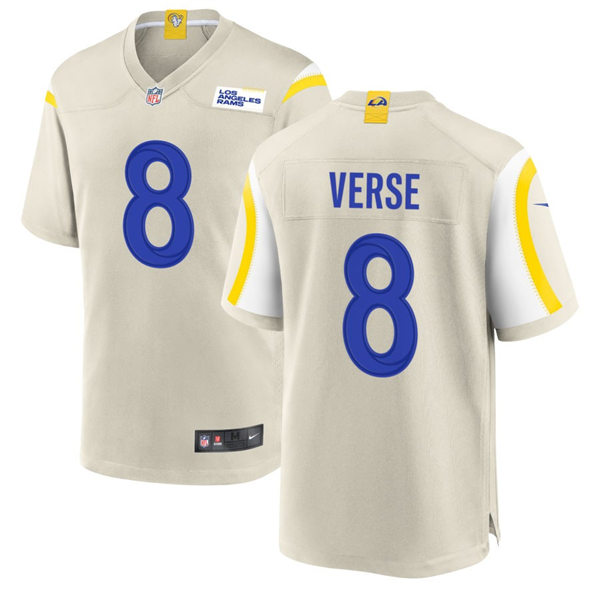  Mens Los Angeles Rams #8 Jared Verse Nike Bone Vapor Untouchable Limited Jersey 