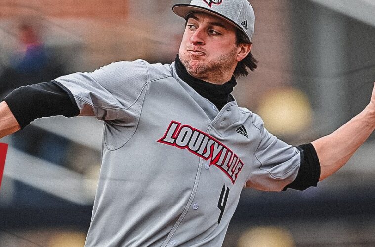  Mens Louisville Cardinals Grey Adidas College Baseball Jersey 