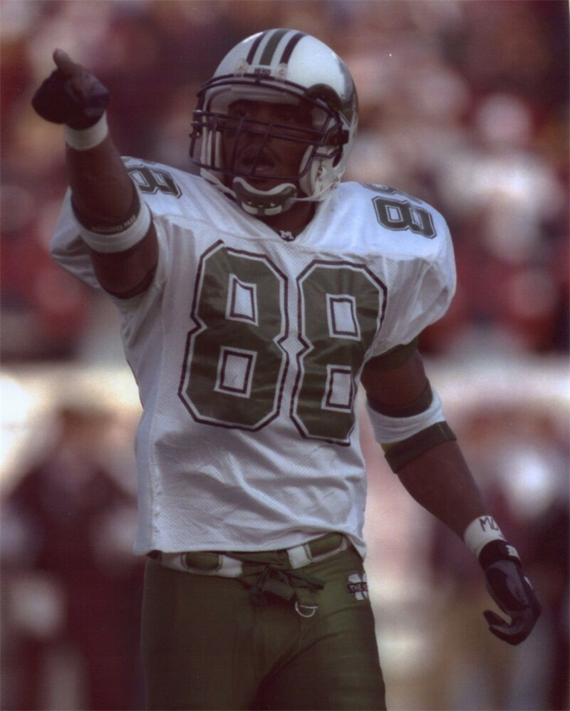  Mens Marshall Thundering Herd #88 Randy Moss White Retro Throwback Football Jersey