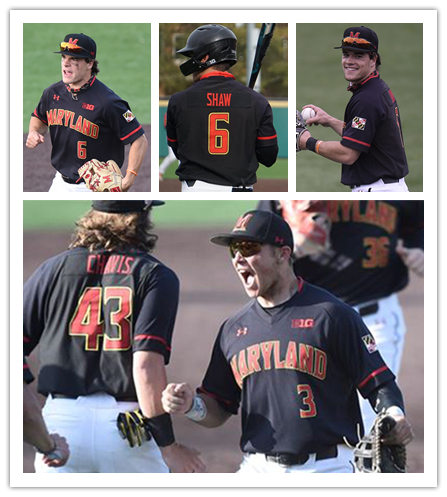  Mens Maryland Terrapins Custom LaMonte Wade Kevin Smith Benjamin Cowles Matthew Shaw Under Armour Black Baseball Jersey 