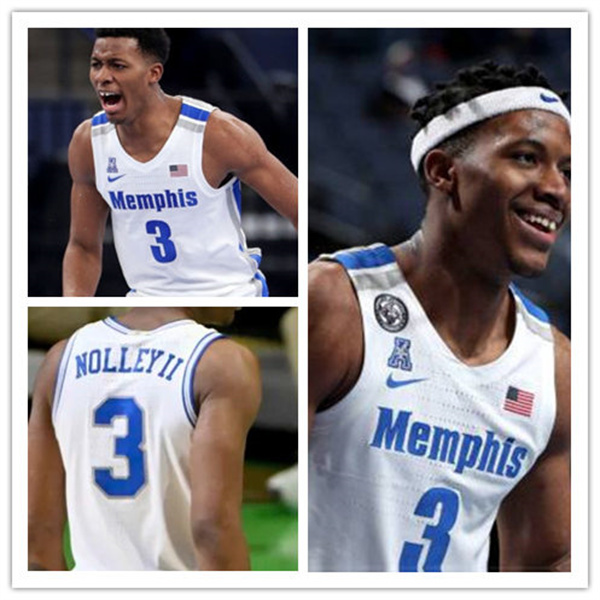  Mens Memphis Tigers #3 Landers Nolley II Nike 2020 White Memphis College Basketball Jersey