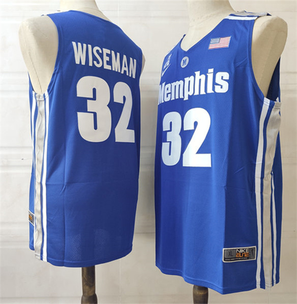  Mens Memphis Tigers #32 James Wiseman Nike 2020 Blue Memphis College Basketball Jersey