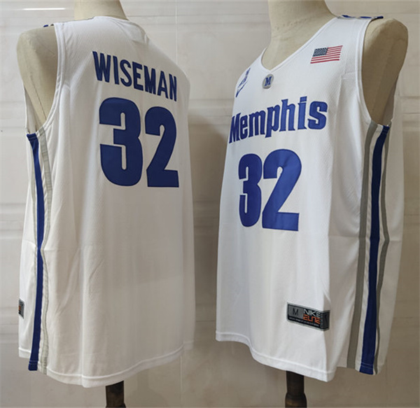  Mens Memphis Tigers #32 James Wiseman Nike 2020 White Memphis College Basketball Jersey