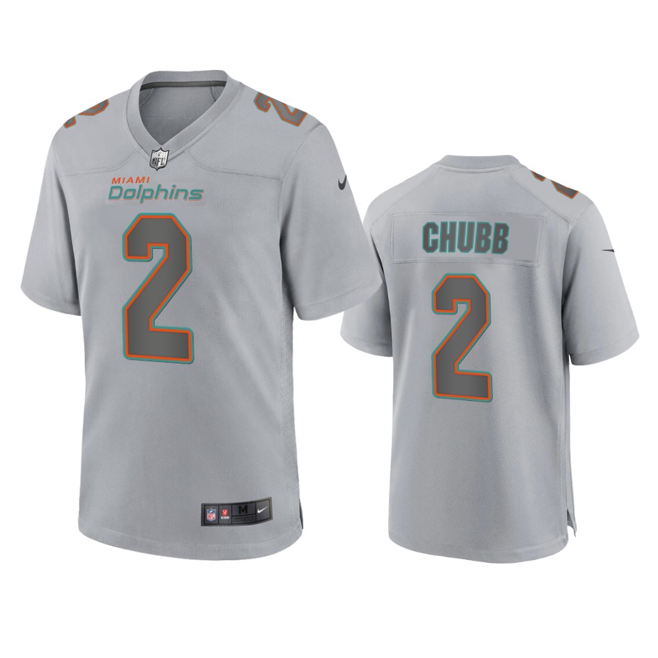  Mens Miami Dolphins #2 Bradley Chubb Gray Atmosphere Fashion Game Jersey 