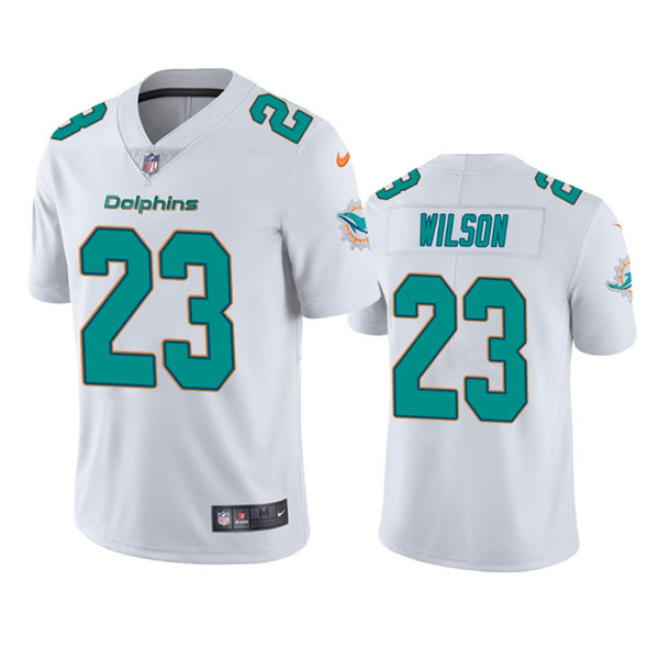  Mens Miami Dolphins #23 Jeff Wilson Nike White Vapor Limited Player Jersey 