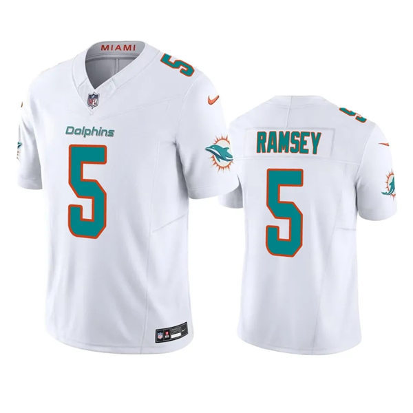  Mens Miami Dolphins #5 Jalen Ramsey Nike Home White 2023 F.U.S.E. Vapor Limited Jersey 