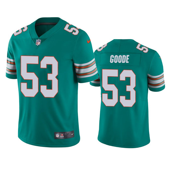  Mens Miami Dolphins #53 Cameron Goode Nike Aqua Retro Alternate Vapor Limited Jersey 
