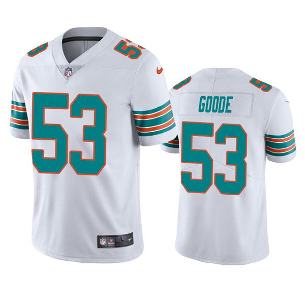  Mens Miami Dolphins #53 Cameron Goode Nike White Retro Alternate Vapor Limited Jersey 