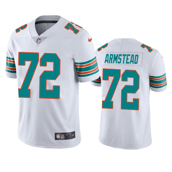  Mens Miami Dolphins #72 Terron Armstead Nike White Retro Alternate Vapor Limited Jersey 