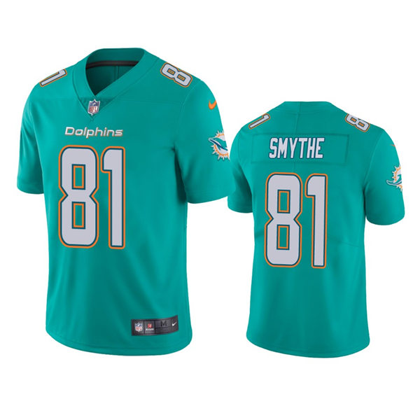  Mens Miami Dolphins #81 Durham Smythe Nike Aqua Vapor Limited Player Jersey 