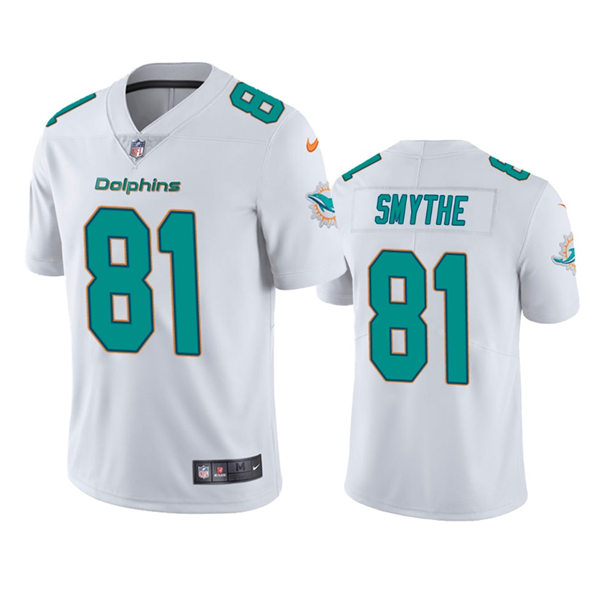  Mens Miami Dolphins #81 Durham Smythe Nike White Vapor Limited Player Jersey 