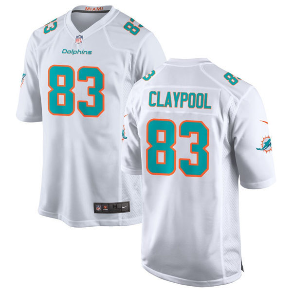  Mens Miami Dolphins #83 Chase Claypool Nike Home White 2023 F.U.S.E. Vapor Limited Jersey 