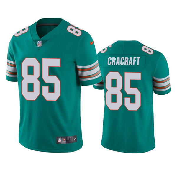  Mens Miami Dolphins #85 River Cracraft Nike Aqua Retro Alternate Vapor Limited Jersey 