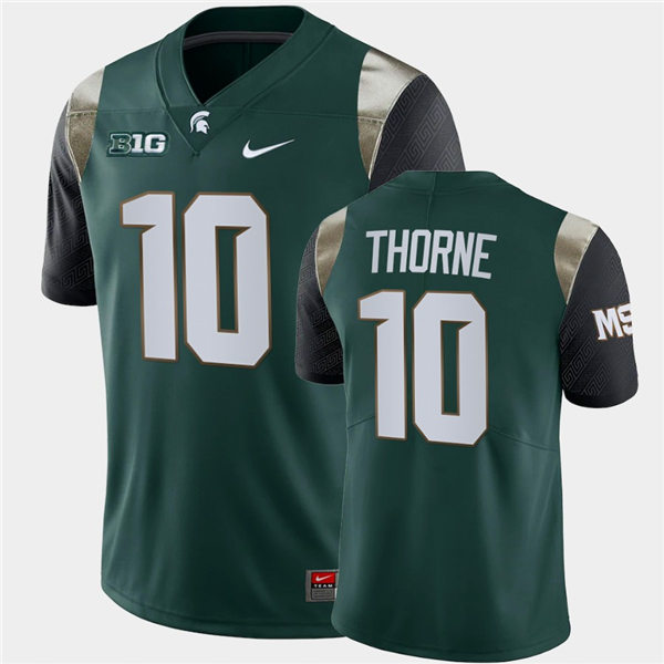  Mens Michigan State Spartans #10 Payton Thorne Nike Green Retro Football Limited Jersey
