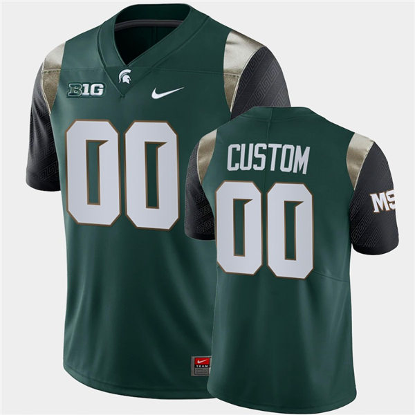  Mens Michigan State Spartans Custom Nike Green Retro Football Limited Jersey 