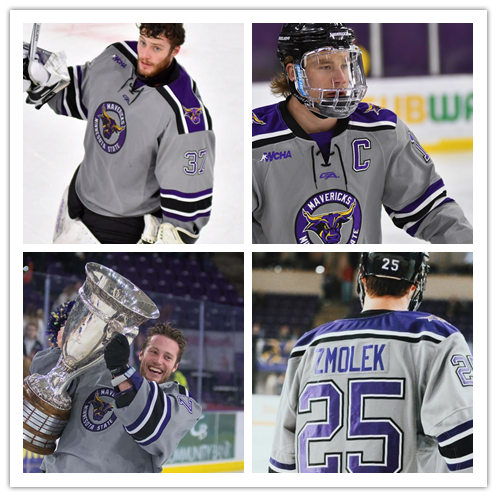  Mens Minnesota State Mavericks Custom Gemini 2017 Grey College Hockey Jersey 