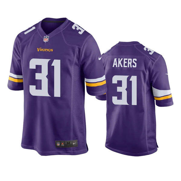  Mens Minnesota Vikings #31 Cam Akers Nike Purple Vapor F.U.S.E. Limited Jersey 