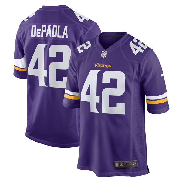  Mens Minnesota Vikings #42 Andrew DePaola Nike 2023 Purple Vapor F.U.S.E. Limited Jersey 