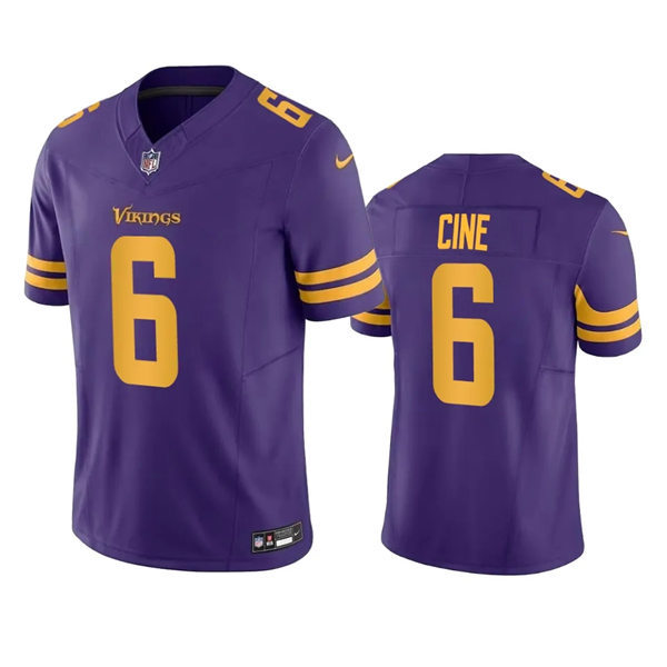  Mens Minnesota Vikings #6 Lewis Cine Purple Vapor Limited Jersey 
