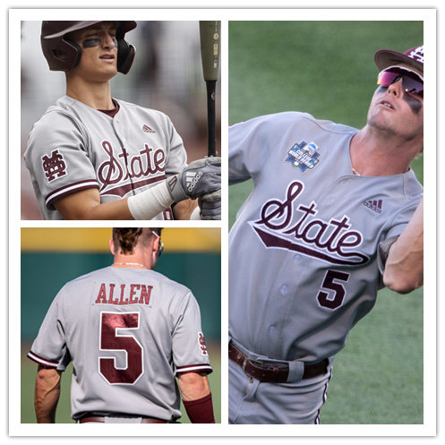  Mens Mississippi State Bulldogs Custom Dustin Skelton Riley Self Jake Mangum Jordan Westburg 2021 Grey Adidas Full-butto
