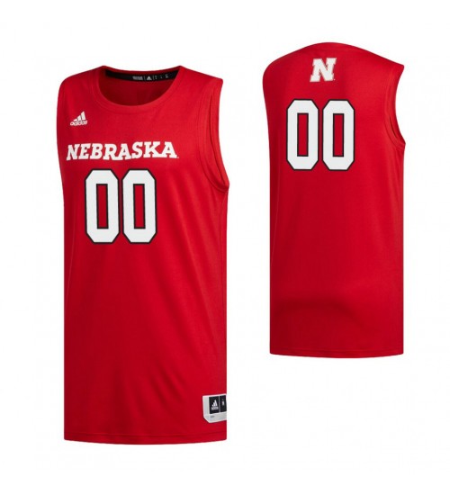  Mens Nebraska Huskers Custom 2020 Scarlet Adidas College Basketball Game Jersey  