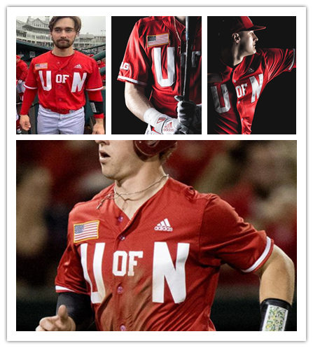  Mens Nebraska Huskers Custom 2020 Scarlet Retro Adidas College Baseball Jersey 