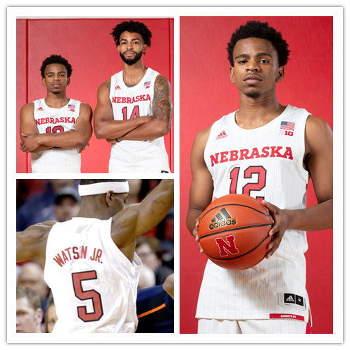  Mens Nebraska Huskers Custom Full White Adidas College Basketball Game Jersey  
