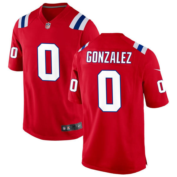  Mens New England Patriots #0 Christian Gonzalez Nike Red Alternate Vapor Untouchable Limited Player Jersey 