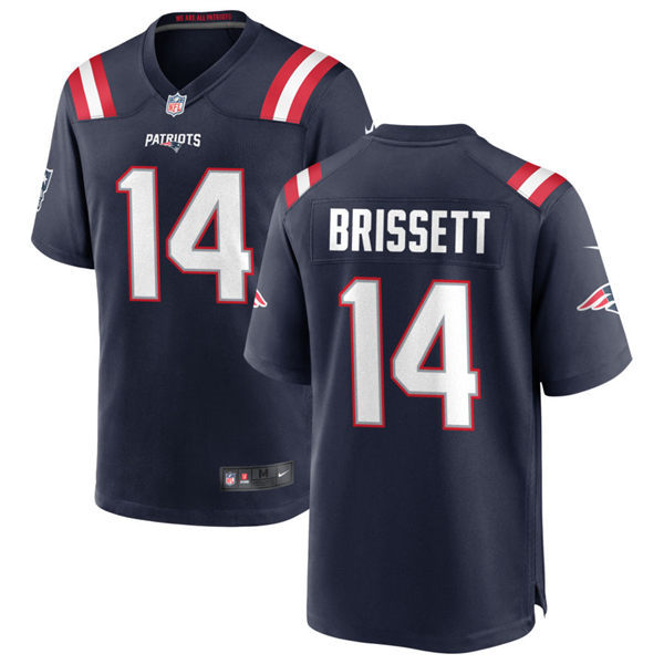  Mens New England Patriots #14 Jacoby Brissett Nike Navy Vapor Untouchable Limited Jersey 