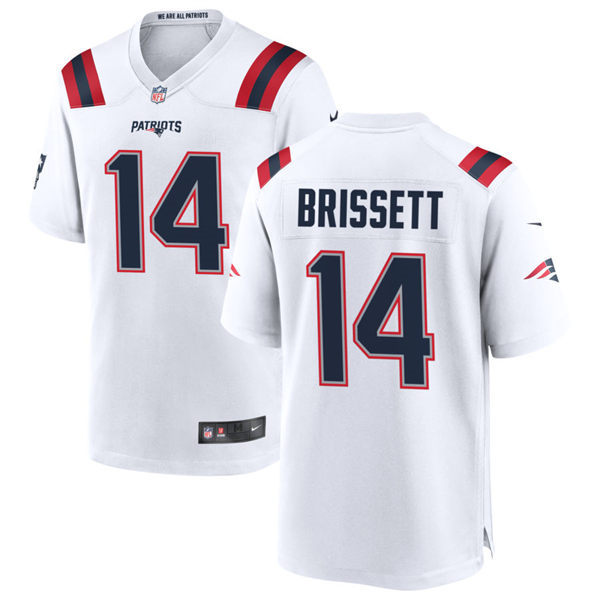  Mens New England Patriots #14 Jacoby Brissett Nike White Vapor Untouchable Limited Jersey 