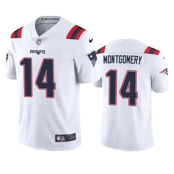  Mens New England Patriots #14 Ty Montgomery Nike White Vapor Untouchable Limited Jersey 