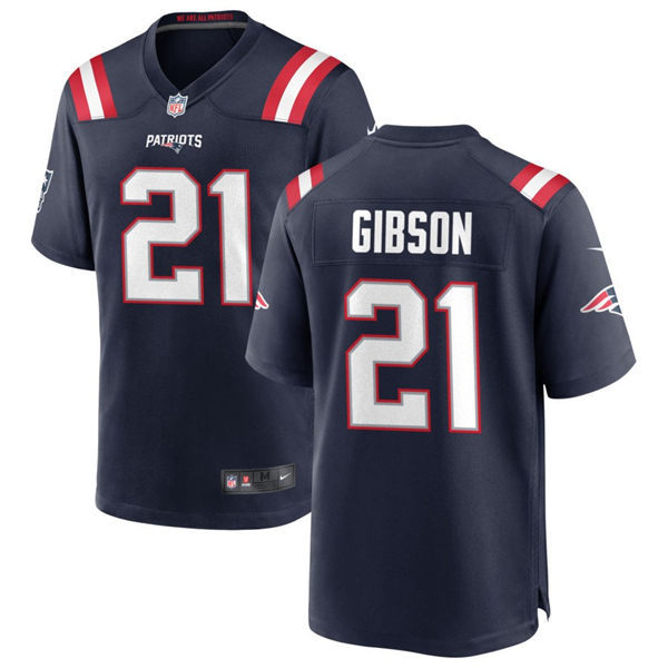  Mens New England Patriots #21 Antonio Gibson Nike Navy Vapor Untouchable Limited Jersey 