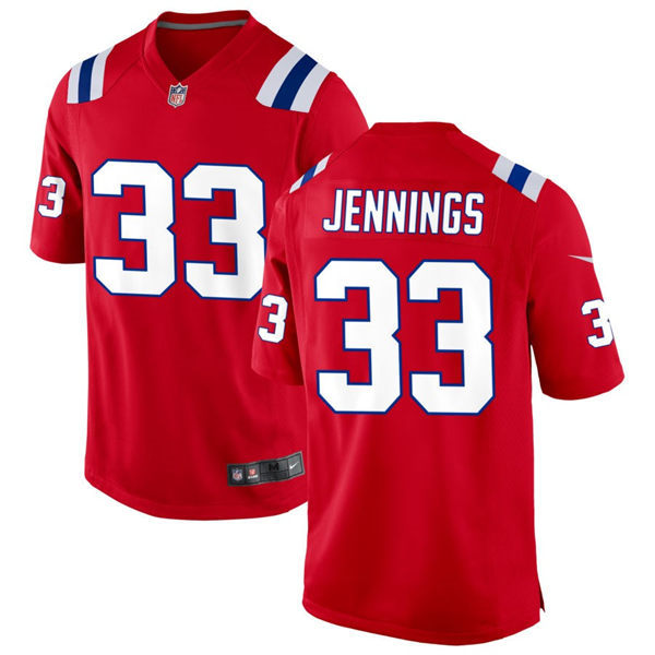  Mens New England Patriots #33 Anfernee Jennings Nike Red Alternate Vapor Limited Jersey 