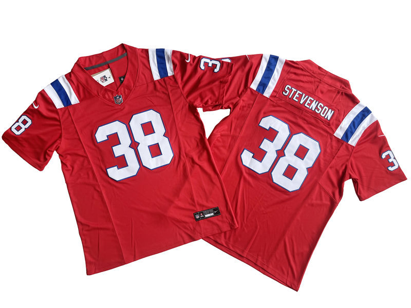  Mens New England Patriots #38 Rhamondre Stevenson Nike Red Alternate 2023 F.U.S.E. Vapor Limited Jersey 