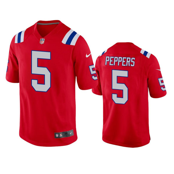  Mens New England Patriots #5 Jabrill Peppers Nike Red Alternate Vapor Untouchable Limited Player Jersey 