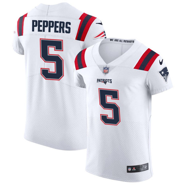  Mens New England Patriots #5 Jabrill Peppers Nike White Vapor Untouchable Limited Jersey 