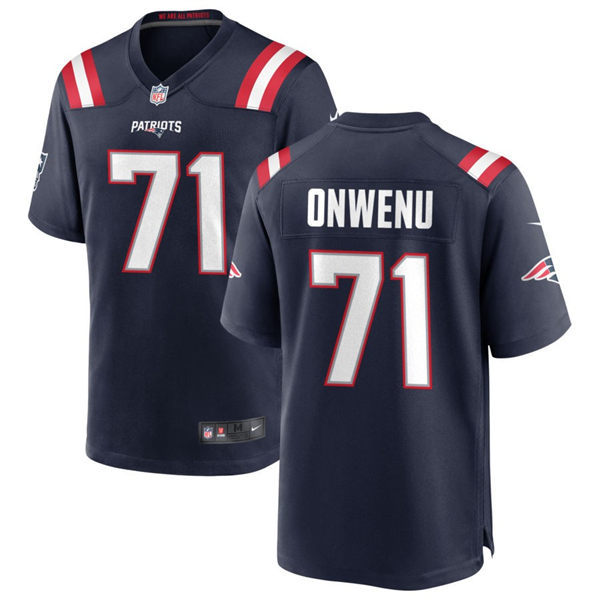  Mens New England Patriots #71 Michael Onwenu Nike Navy Vapor Untouchable Limited Jersey 