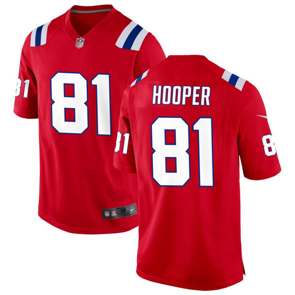  Mens New England Patriots #81 Austin Hooper Nike Red Alternate Vapor Limited Jersey 