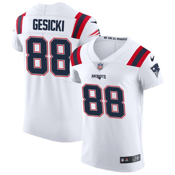  Mens New England Patriots #88 Mike Gesicki Nike White Vapor Untouchable Limited Jersey 