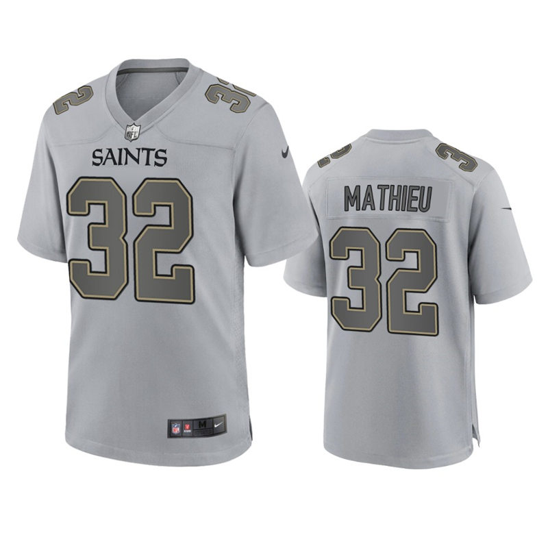  Mens New Orleans Saints #32 Tyrann Mathieu Gray Atmosphere Fashion Game Jersey 
