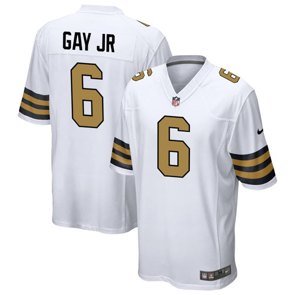  Mens New Orleans Saints #6 Willie Gay Jr. Nike White Color Rush Legend Player Jersey 