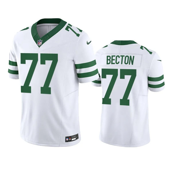  Mens New York Jets #77 Mekhi Becton White Legacy Vapor Limited Jersey 