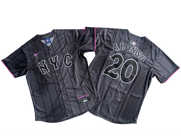  Mens New York Mets #20 Pete Alonso Nike Graphite 2024 City Connect Limited Jersey 