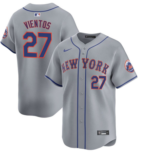  Mens New York Mets #27 Mark Vientos Nike Royal Orange Alternate Limited Player Jersey 