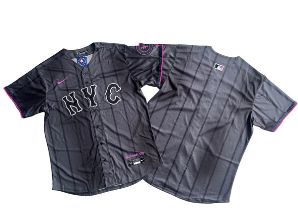  Mens New York Mets Blank Nike Graphite 2024 City Connect Limited Jersey 