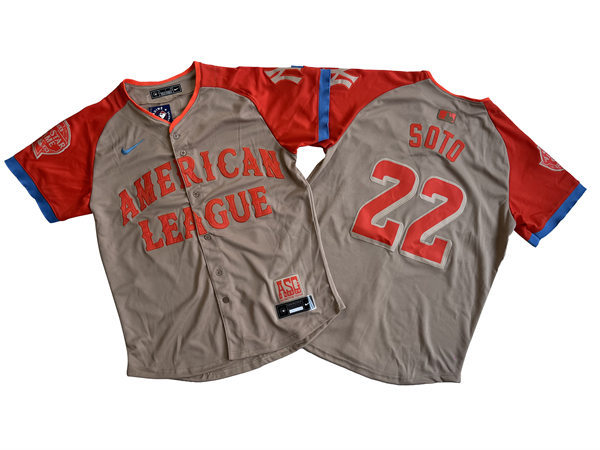  Mens New York Yankees #22 Juan Soto American League Nike 2024 MLB All-Star Game Limited Player Jersey - Cream 