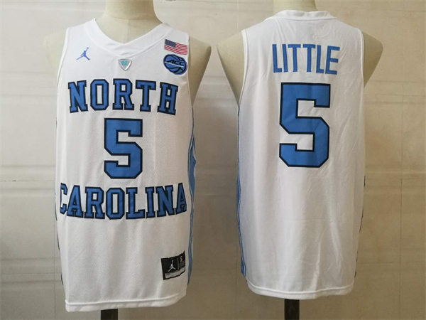  Mens North Carolina Tar Heels #5 Nassir Little White College Baseketball Game Jersey