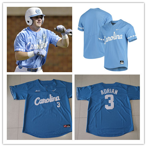  Mens North Carolina Tar Heels Custom Nike Blue Two-Button Pullover Baseball Jersey 
